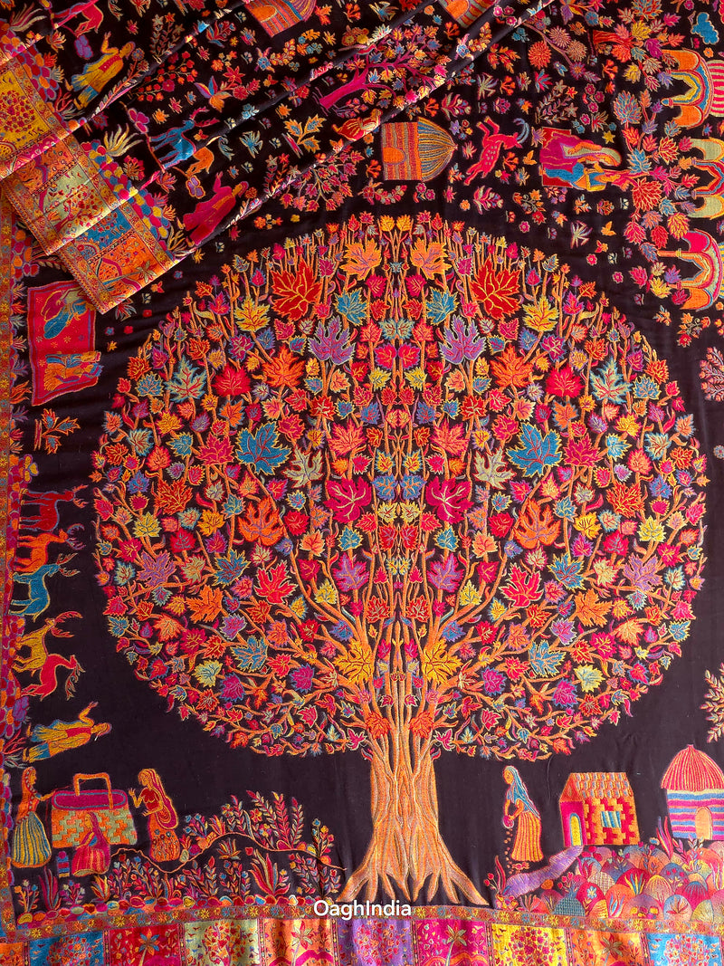 Tree of Life (New Moon) : Authentic Kashmiri Kani Saree