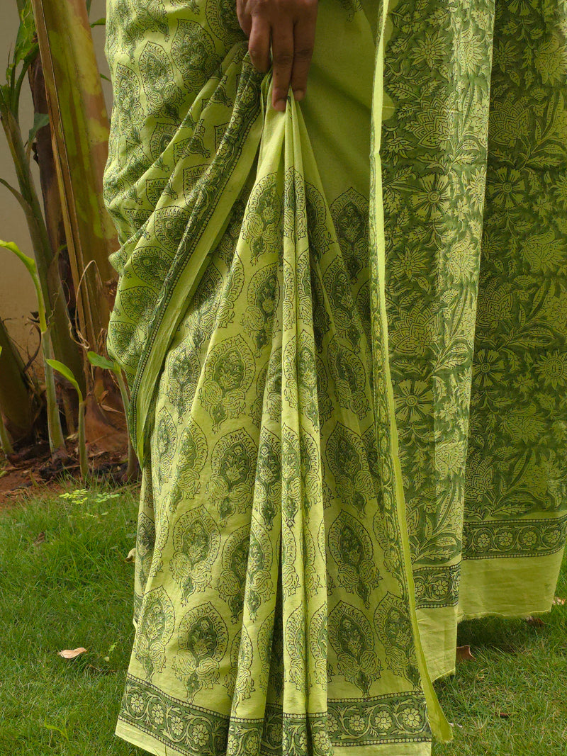 Prakriti : Bagru Handblocked Pure Cotton Saree