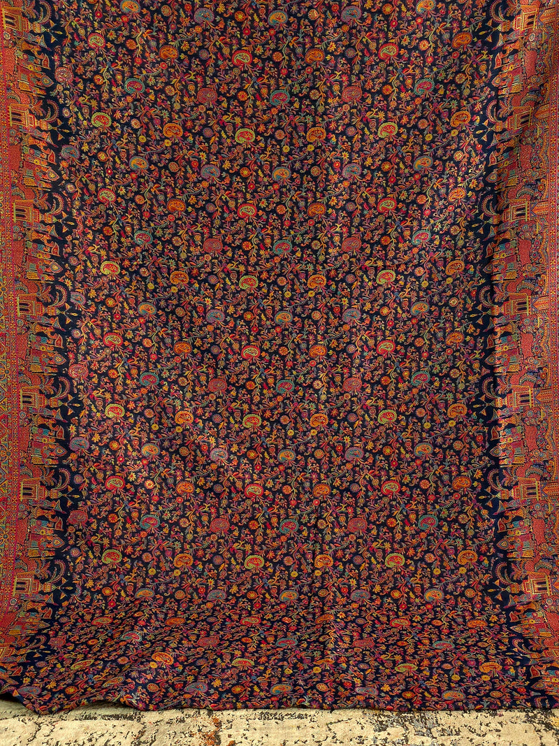 Baarat : Ink Blue : : Authentic Kashmiri Kani Saree