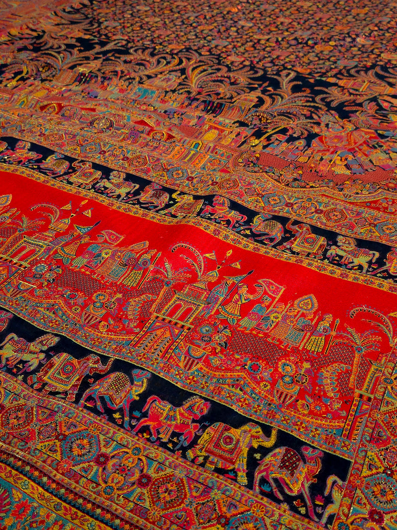 Baarat : Ink Blue : : Authentic Kashmiri Kani Saree