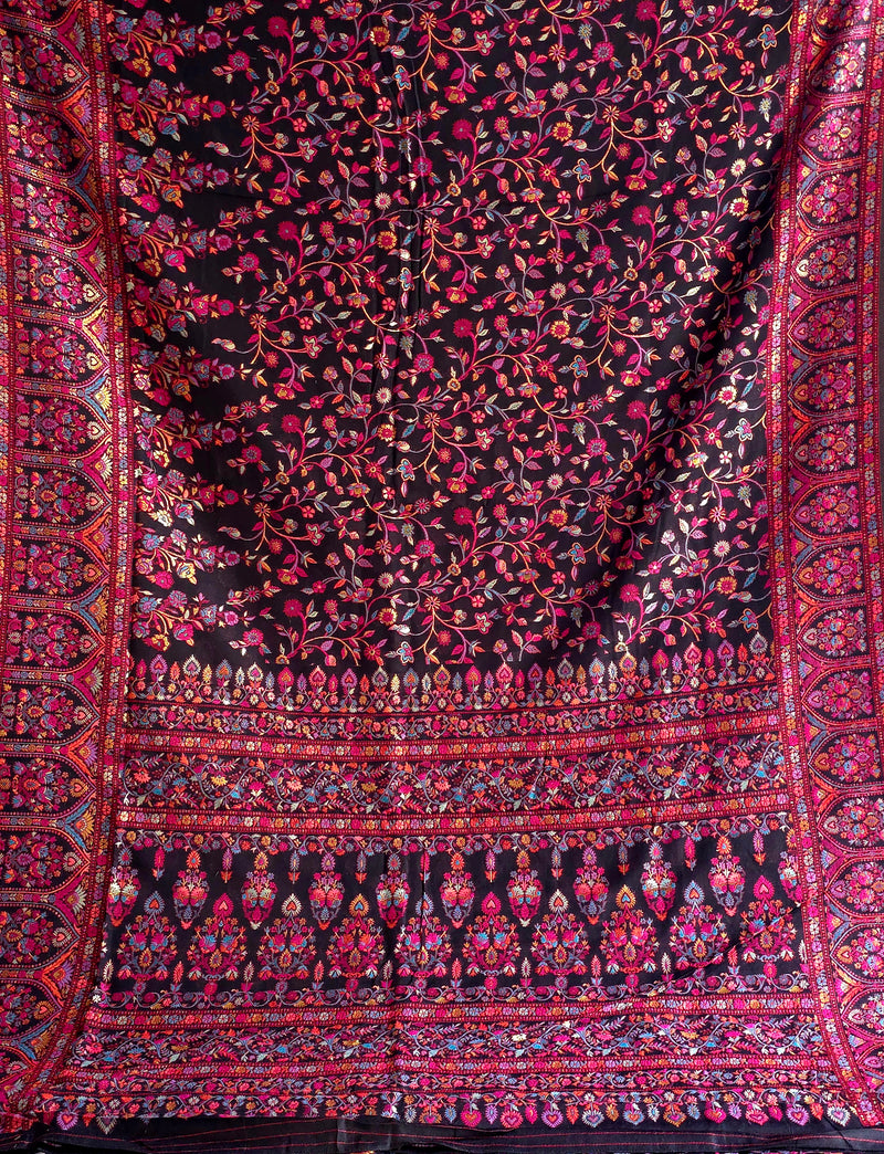 Zunaira (Black) : Authentic Kashmiri Kani Saree
