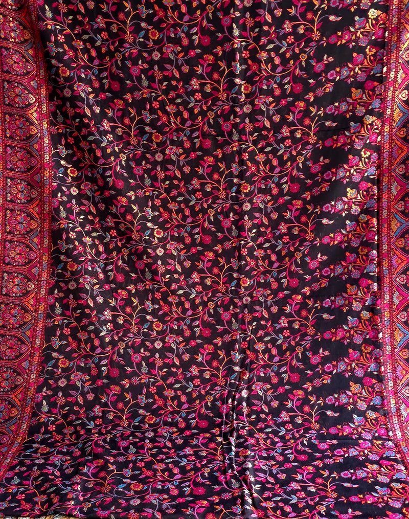 Zunaira (Black) : Authentic Kashmiri Kani Saree