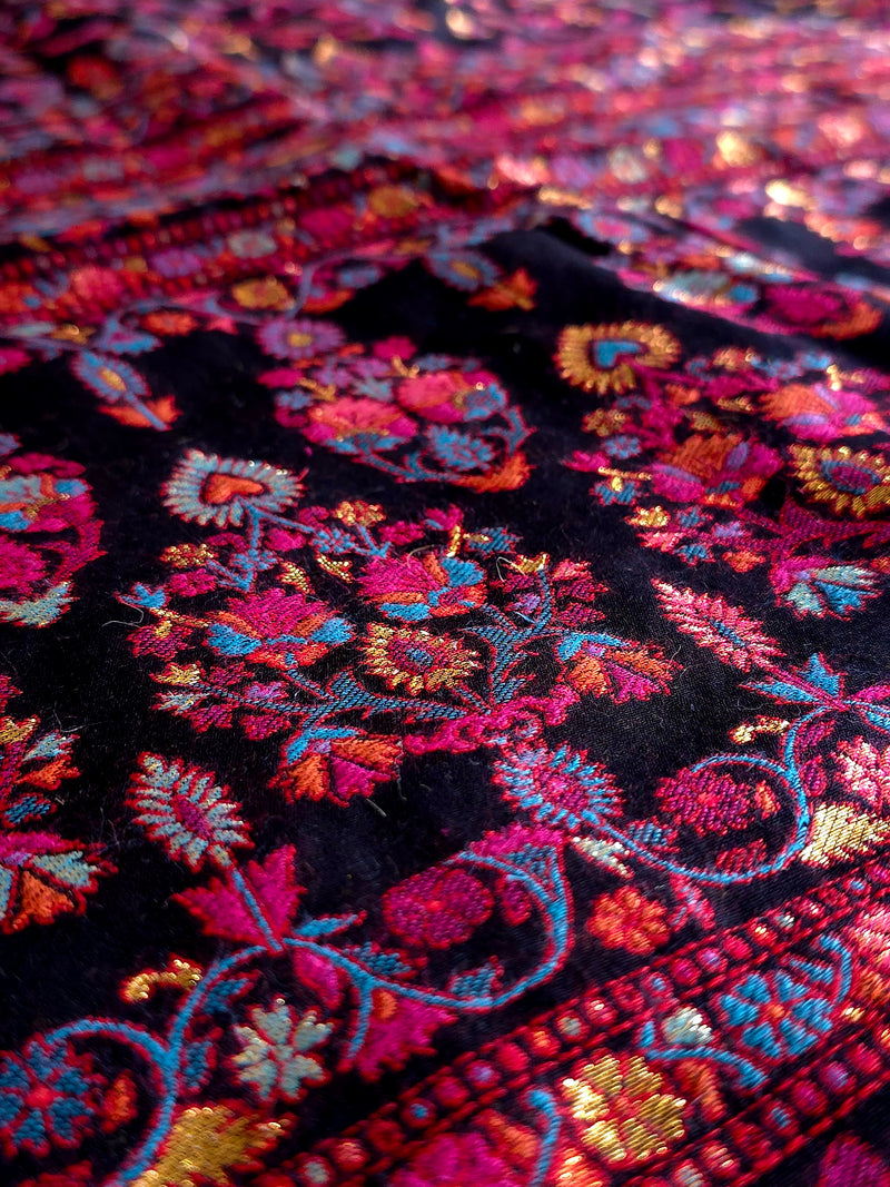 Zunaira (Black) : Authentic Kashmiri Kani Saree