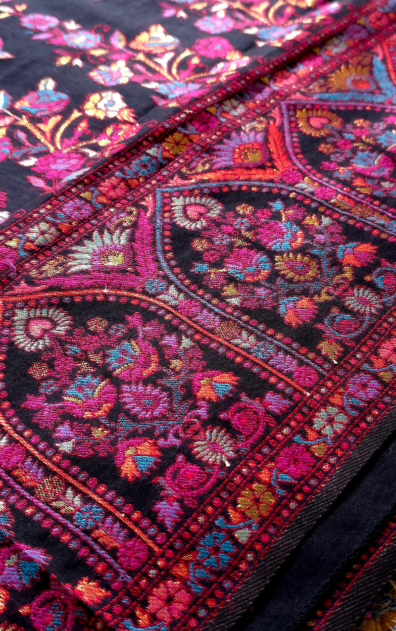 Zunaira (Black) : Authentic Kashmiri Kani Saree