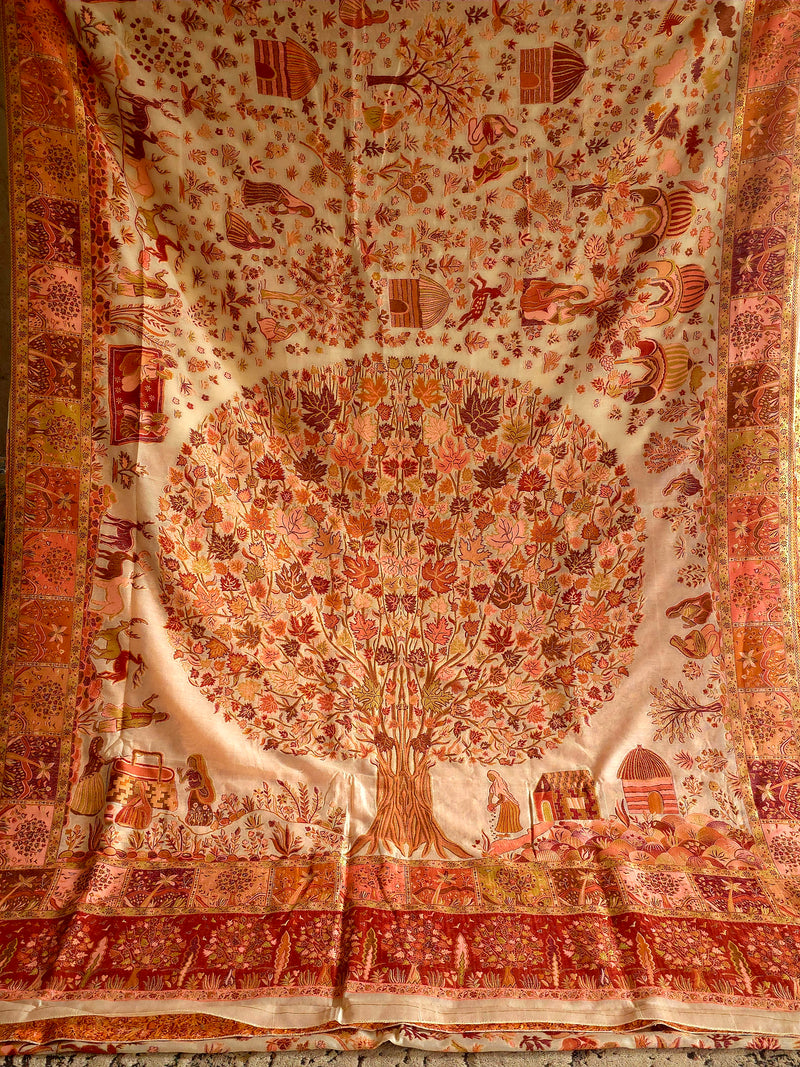 Tree of Life (Dusk) : Authentic Kashmiri Kani Saree