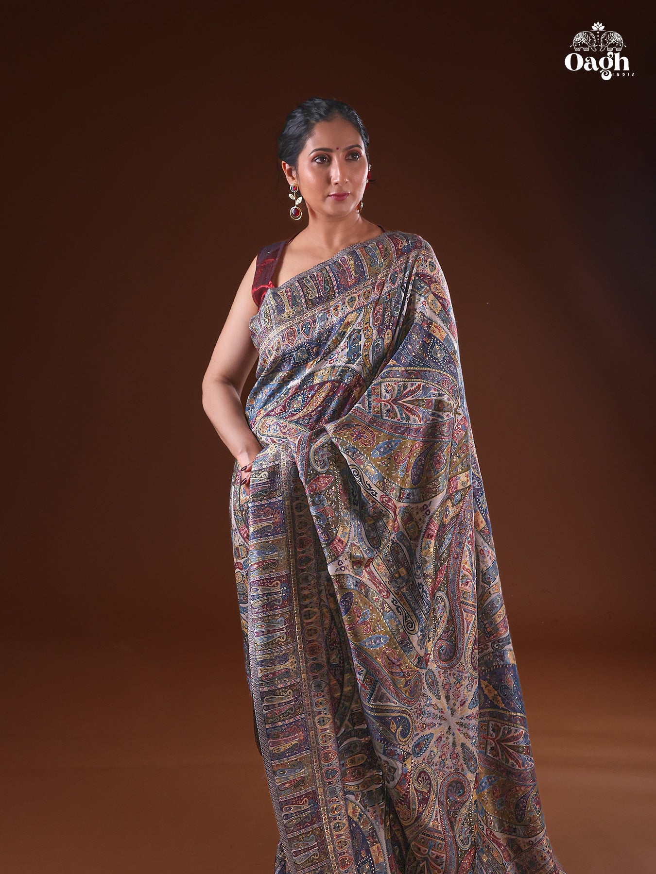 Kong Posh (Pristine): Authentic Kashmiri Saree