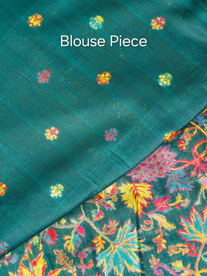 Eshal - Green (New) : Authentic Kashmiri Kani Saree