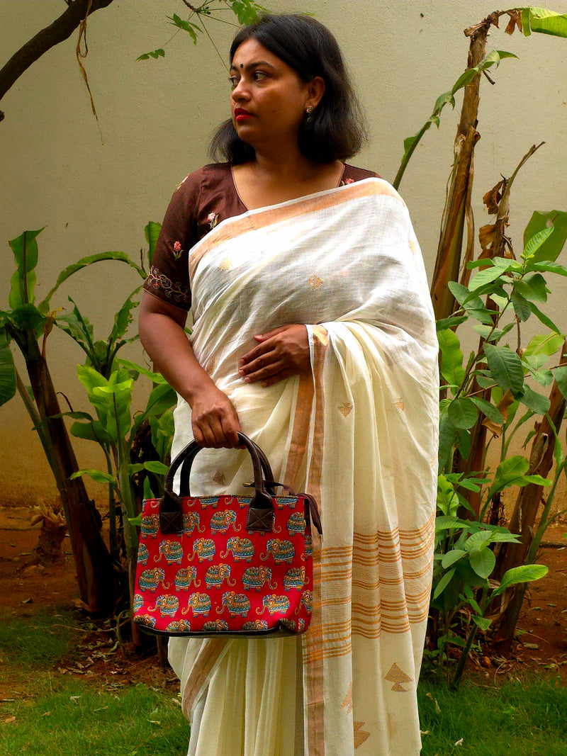 Red Elephanta : Handbag With Pouch