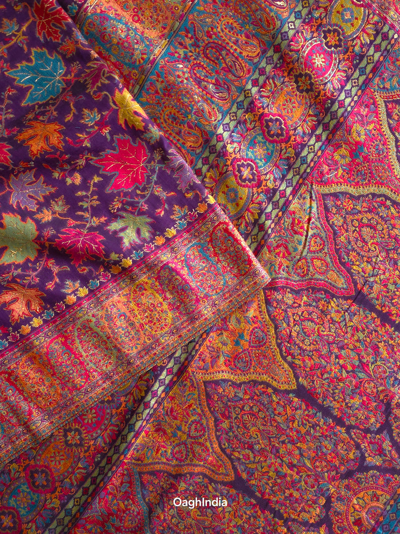 Eshal - Purple : Authentic Kashmiri Kani Saree