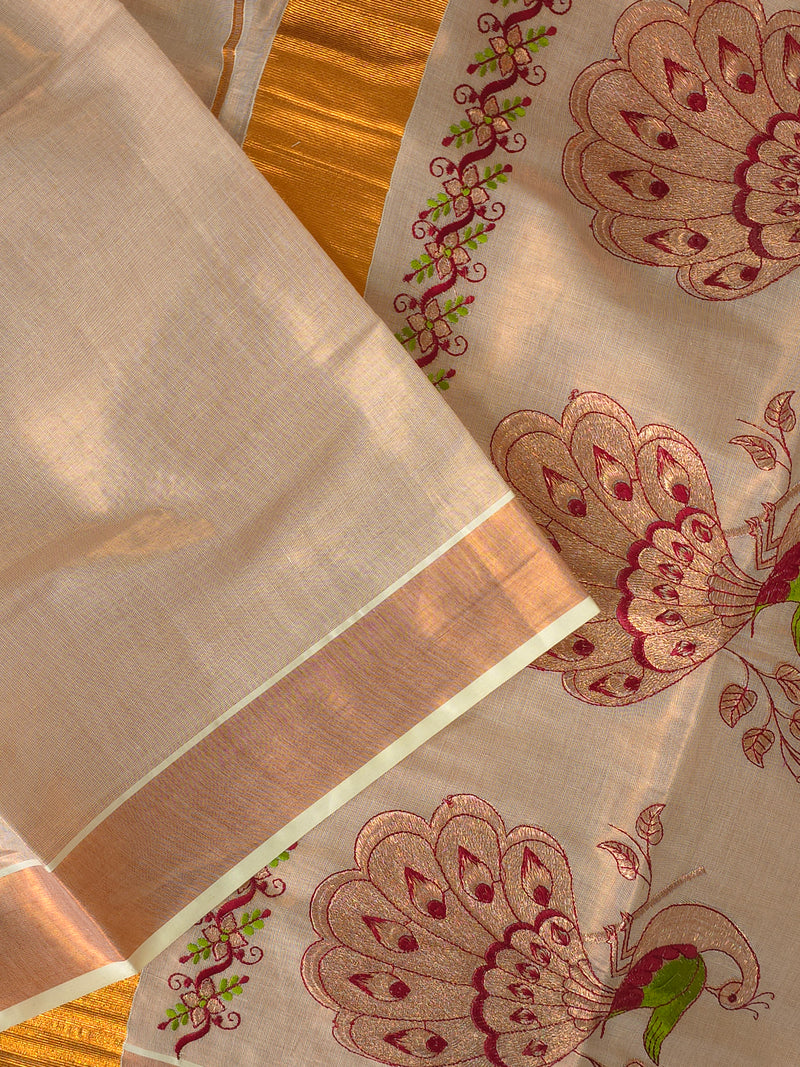 Meghamoru (Neon) : Traditional Onam Saree From Kerala
