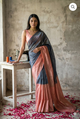 Ombre Evening  | Metallic Ombre Handloom Tissue Saree