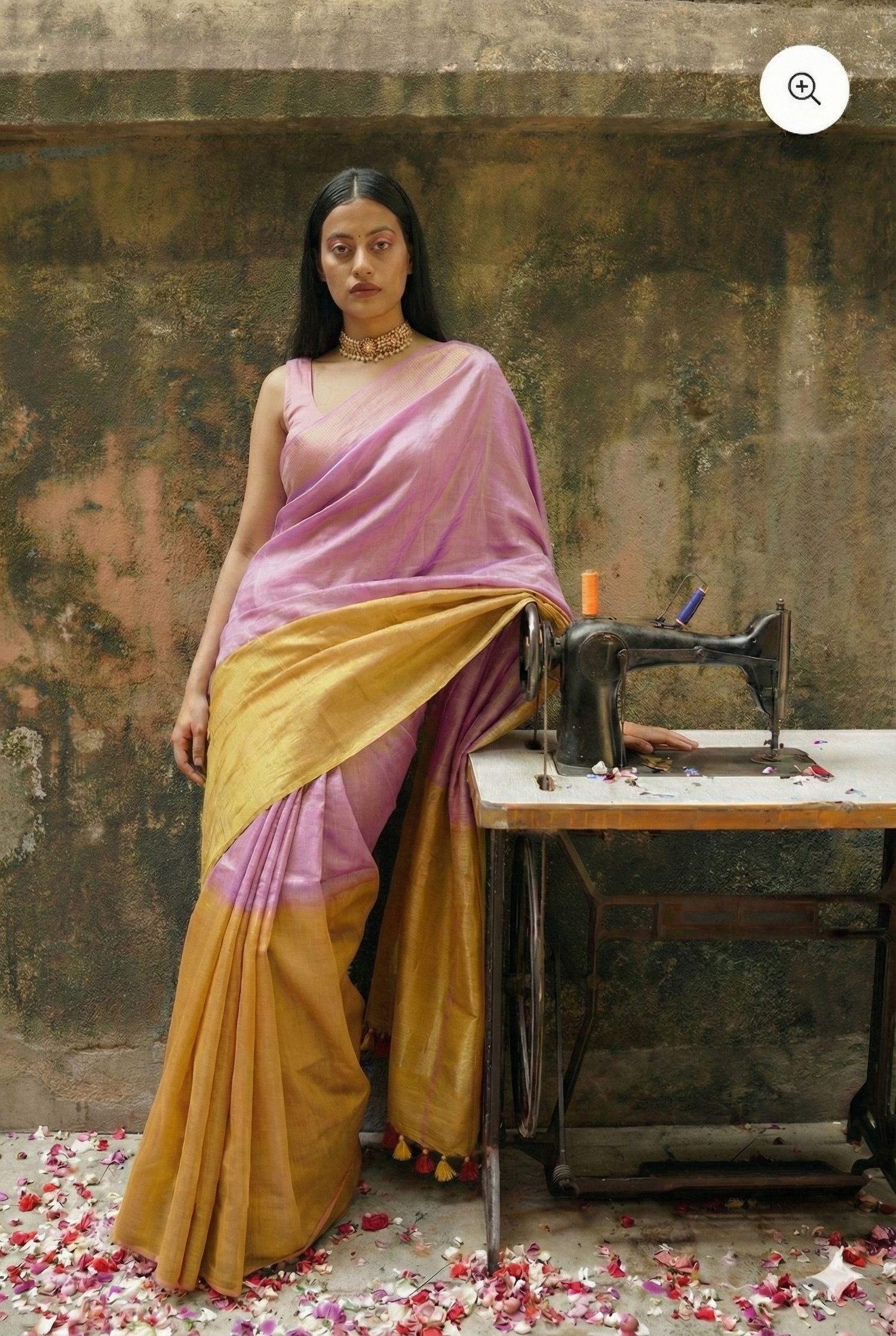 Ombre Subah | Metallic Ombre Handloom Tissue Saree