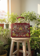 The Phuket Tote - Maroon | Embroidered Velvet Floral Tote