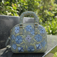 The Malé Travel Bag - Slate Grey | Embroidered Velvet Floral Travel Bag