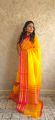 Tamhini: Pure kota doria cotton sarees with exquisite zari chit border (Sun Yellow)