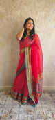 Tamhini: Pure kota doria cotton sarees with exquisite zari chit border ( Dark red )