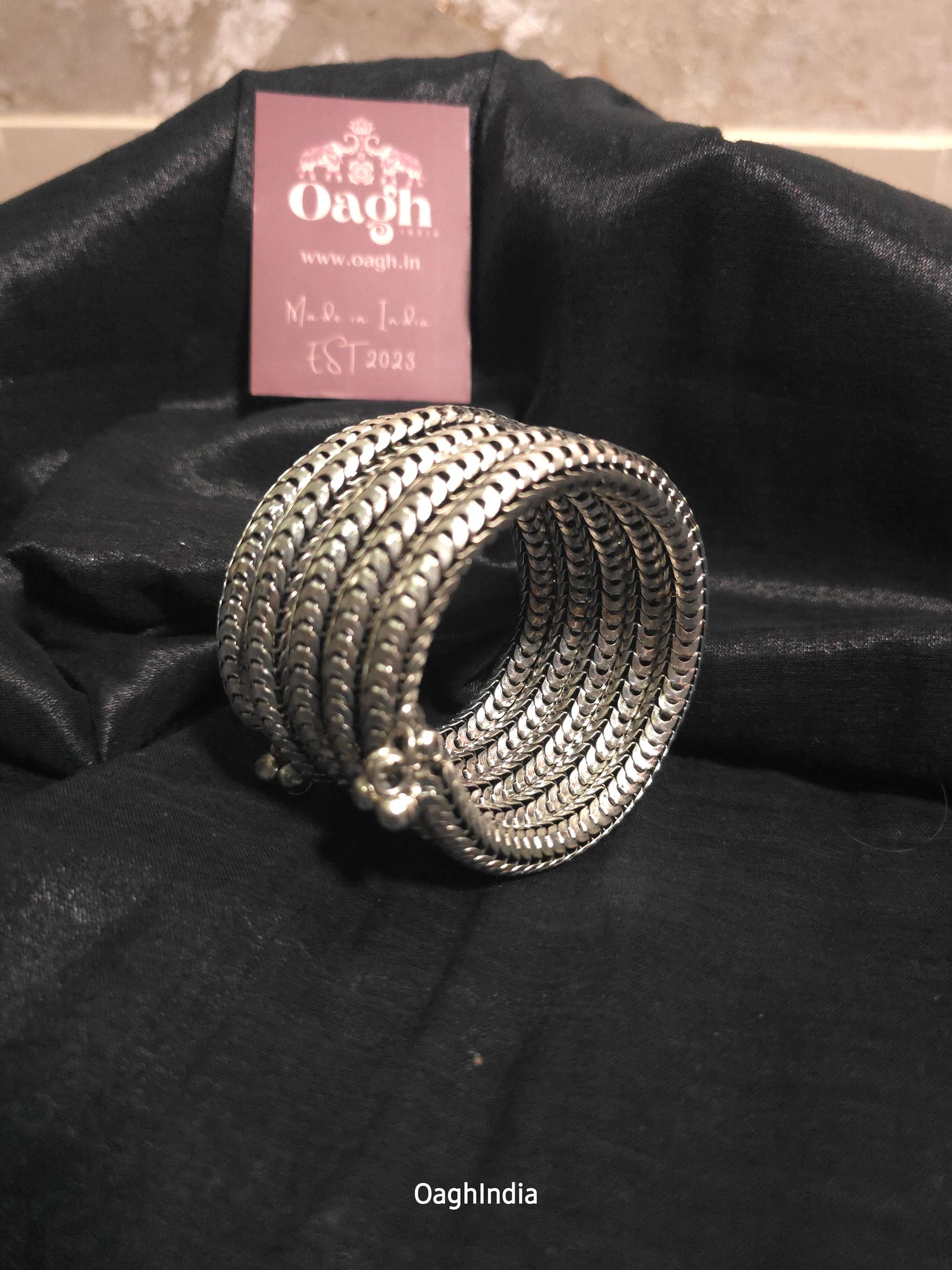 Spiral snake - Oxidised Adjustable Bracelet