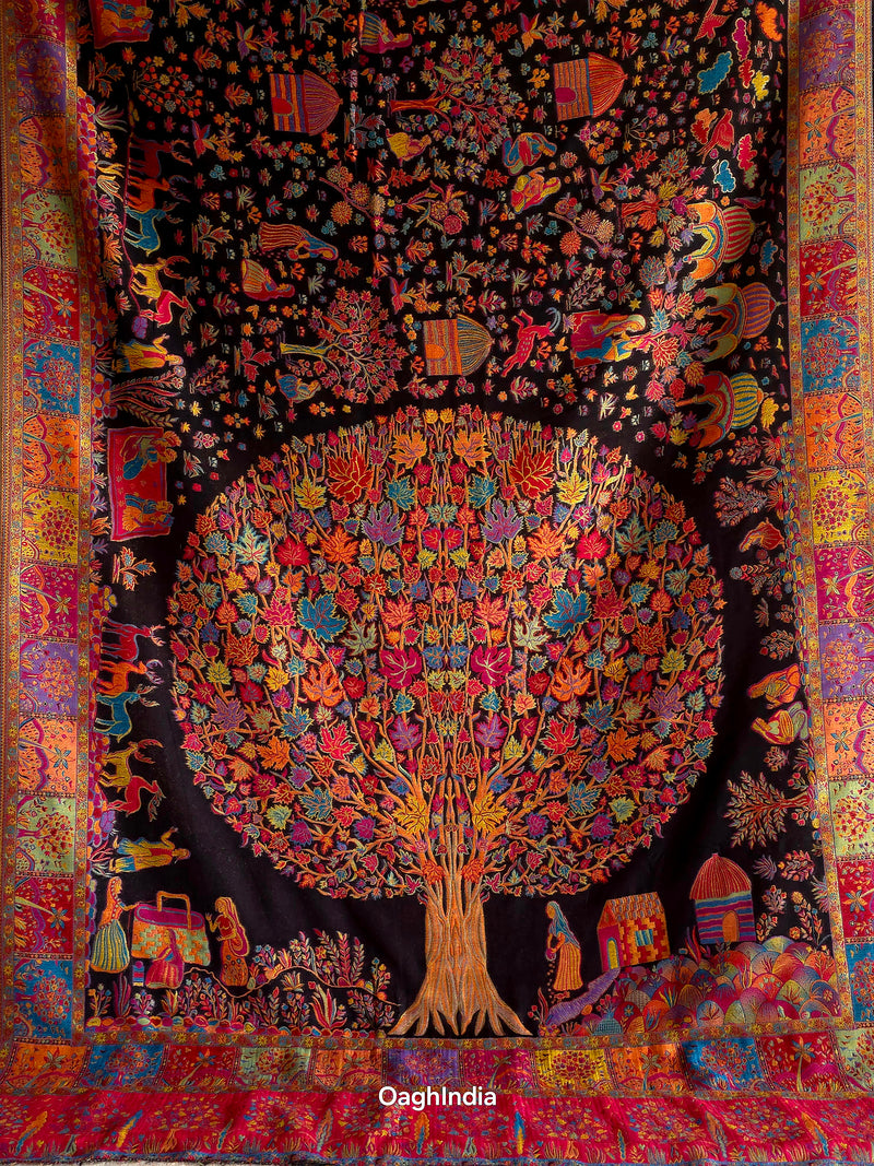 Tree of Life (New Moon) : Authentic Kashmiri Kani Saree