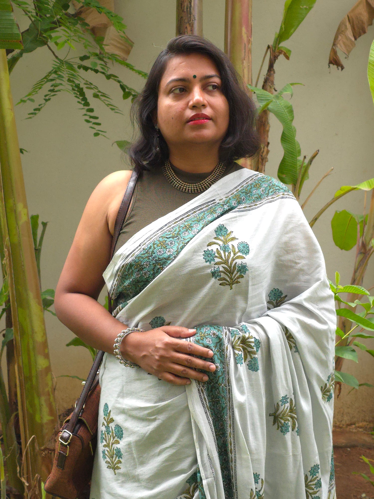 Pista : Bagru Handblocked Pure Cotton Saree