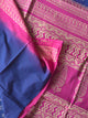 Neelgulabi Badal : Bagru Handblocked Pure Cotton Saree