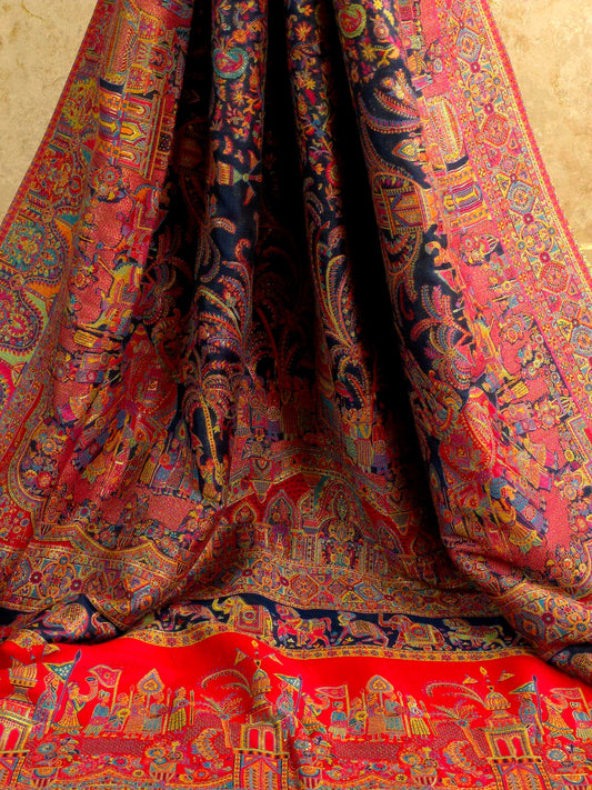 Baarat : Ink Blue : : Authentic Kashmiri Kani Saree
