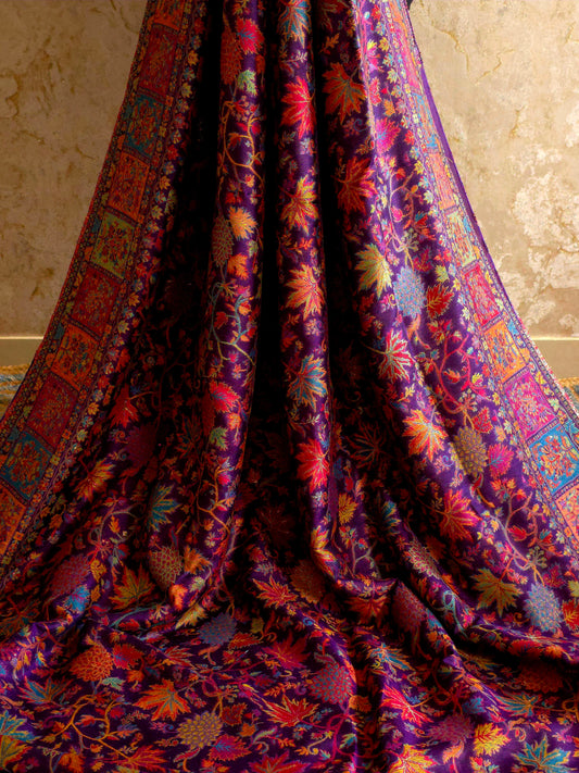 Eshal - Purple (New) : Authentic Kashmiri Kani Saree