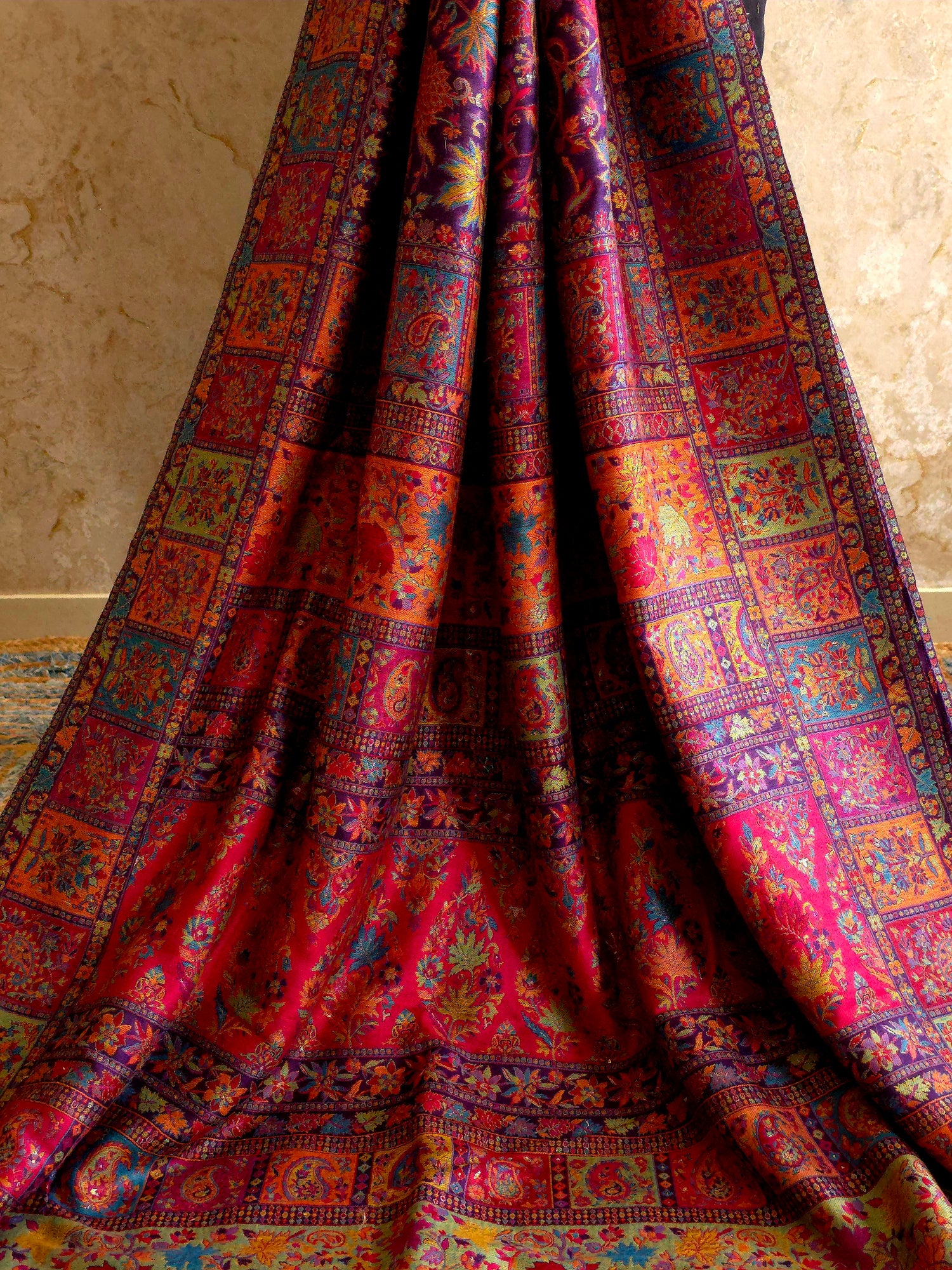 Eshal - Purple (New) : Authentic Kashmiri Kani Saree