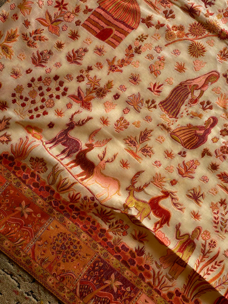 Tree of Life (Dusk) : Authentic Kashmiri Kani Saree