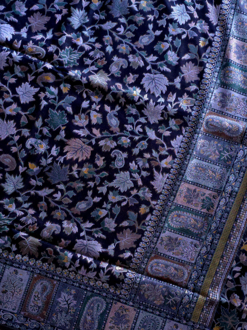 Parijat - Monochrome : Kashmiri Heritage Saree