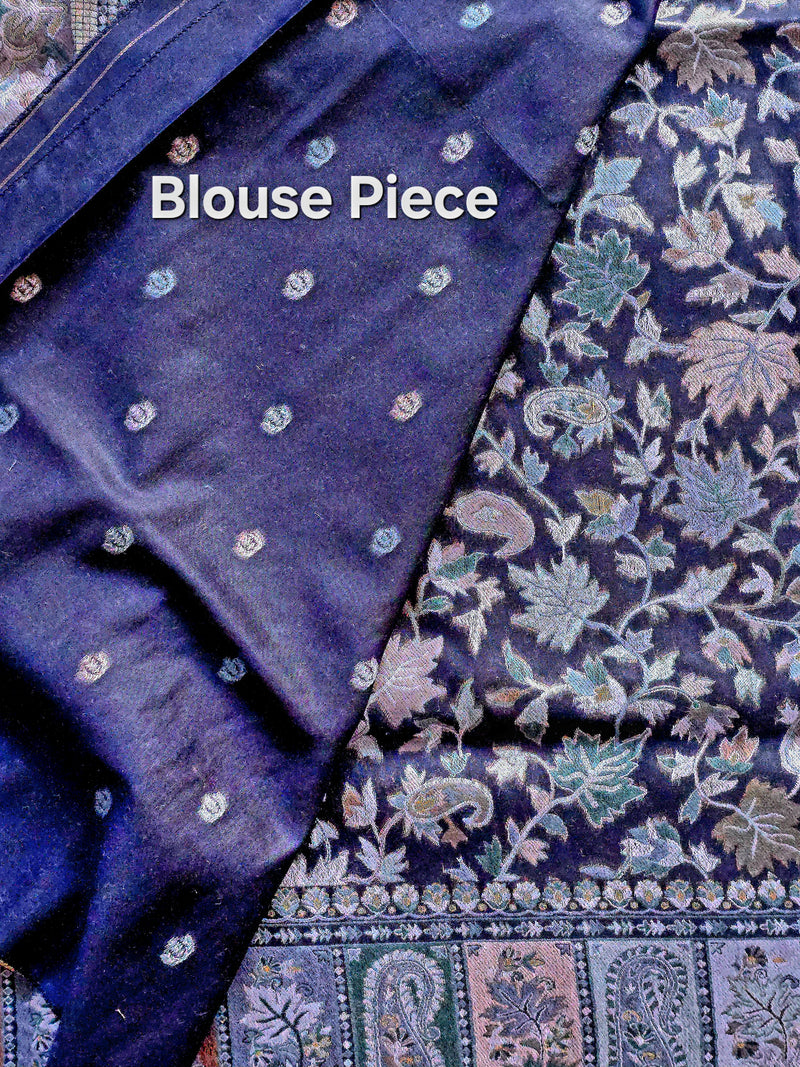 Parijat - Monochrome : Kashmiri Heritage Saree