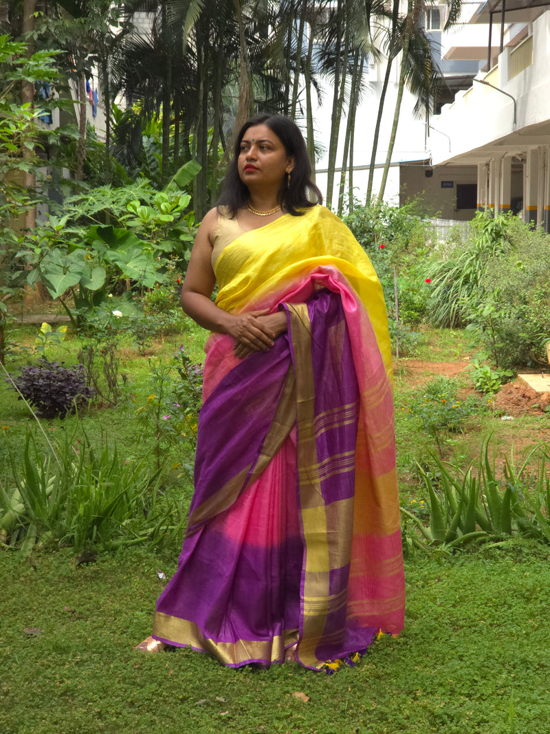 Nivaah - Authentic Bhagalpur Linen Saree