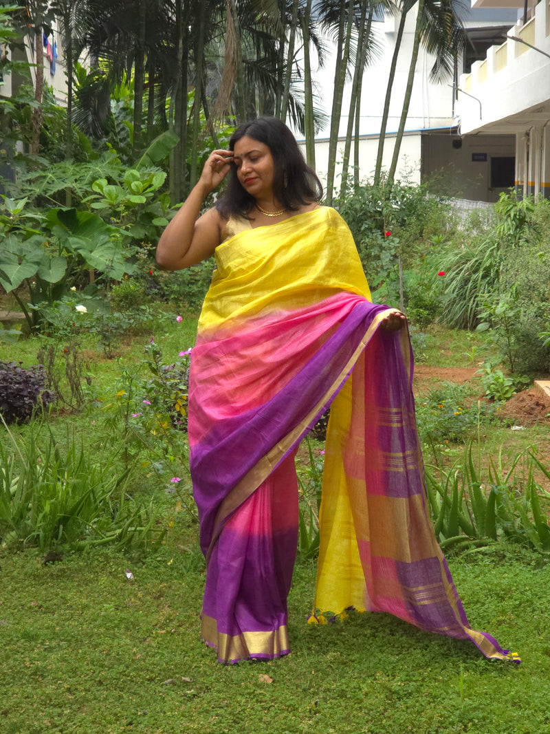 Nivaah - Authentic Bhagalpur Linen Saree