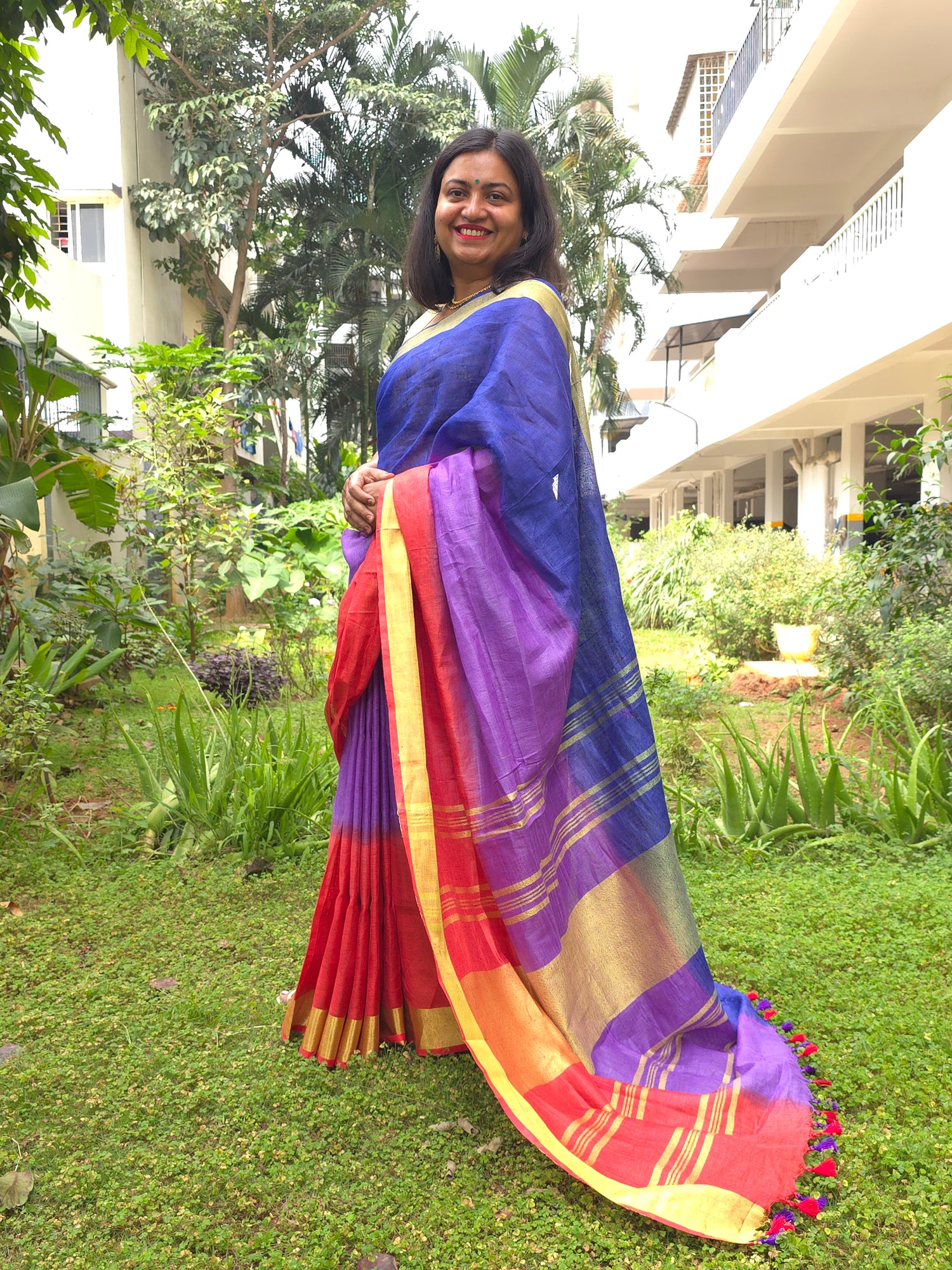 Pravaah - Authentic Bhagalpur Linen Saree