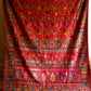 Parijat - Cherry Red Monochrome : Kashmiri Heritage Saree