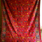Parijat - Cherry Red Monochrome : Kashmiri Heritage Saree