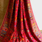 Parijat - Cherry Red Monochrome : Kashmiri Heritage Saree