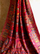 Parijat - Cherry Red Monochrome : Kashmiri Heritage Saree