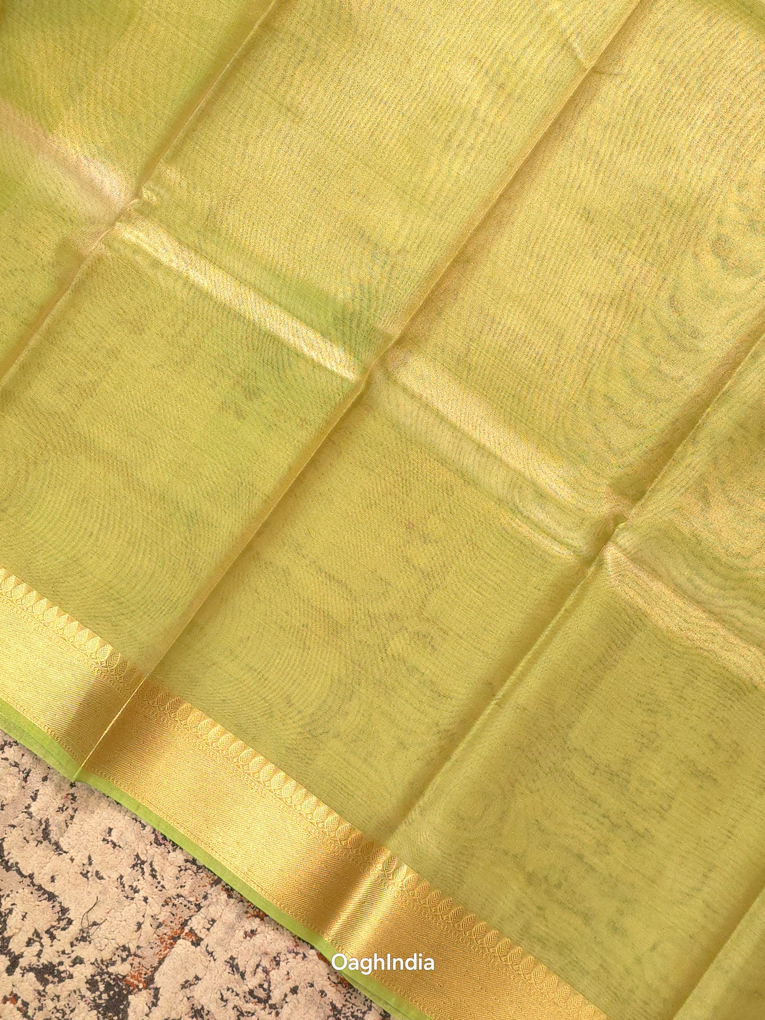 Kora Tissue Banarasi Blouse Piece Green