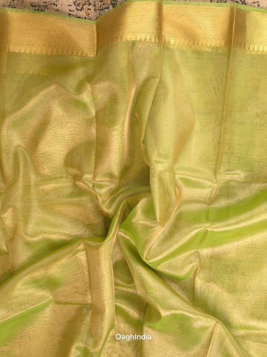 Kora Tissue Banarasi Blouse Piece Green