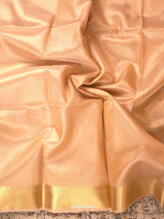 Kora Tissue Banarasi Blouse Piece Light Beige