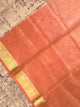 Kora Tissue Banarasi Blouse Piece Light Orange