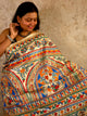 Bhoomija : Pure Silk Hand Painted Madhubani Art Saree (Silk Mark)