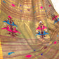 Kasturi Coffee |  Handloom Cotton Saree with Muniya Zari & Tissue Pallu
