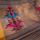 Rakhadi Resham |  Handloom Cotton Saree with Muniya Zari & Tissue Pallu