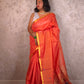 Narangi Narayani |  Handloom Cotton Saree with Muniya Zari & Tissue Pallu