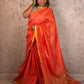 Narangi Narayani |  Handloom Cotton Saree with Muniya Zari & Tissue Pallu