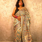 Lakshmi : Pure Silk Hand Painted Madhubani Art Saree (Silk Mark)