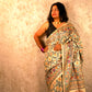 Lakshmi : Pure Silk Hand Painted Madhubani Art Saree (Silk Mark)