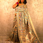 Lakshmi : Pure Silk Hand Painted Madhubani Art Saree (Silk Mark)