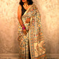 Lakshmi : Pure Silk Hand Painted Madhubani Art Saree (Silk Mark)
